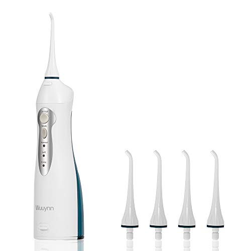 Book Cover Water Flosser Cordless, Portable Dental Oral Irrigator IPX7 Waterproof, Rechargeable 3 Modes Water Flossing with 4 Jet Tips for Home, Travel, Braces and Bridges Care