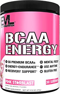 Book Cover Evlution Nutrition BCAA Energy - High Performance Amino Acid Supplement for Anytime Energy, Muscle Building, Recovery and Endurance, Pre Workout, Post Workout (Pink Starblast, 30 Servings)