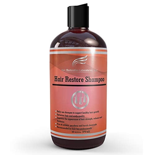 Book Cover Hair Restoration Laboratories Hair Restore Shampoo, DHT Blocker to Prevent Hair Loss, Sulfate-Free for Color Treated Hair, Effective Daily Use Hair Thickening Thinning Hair for Men and Women, 16 oz