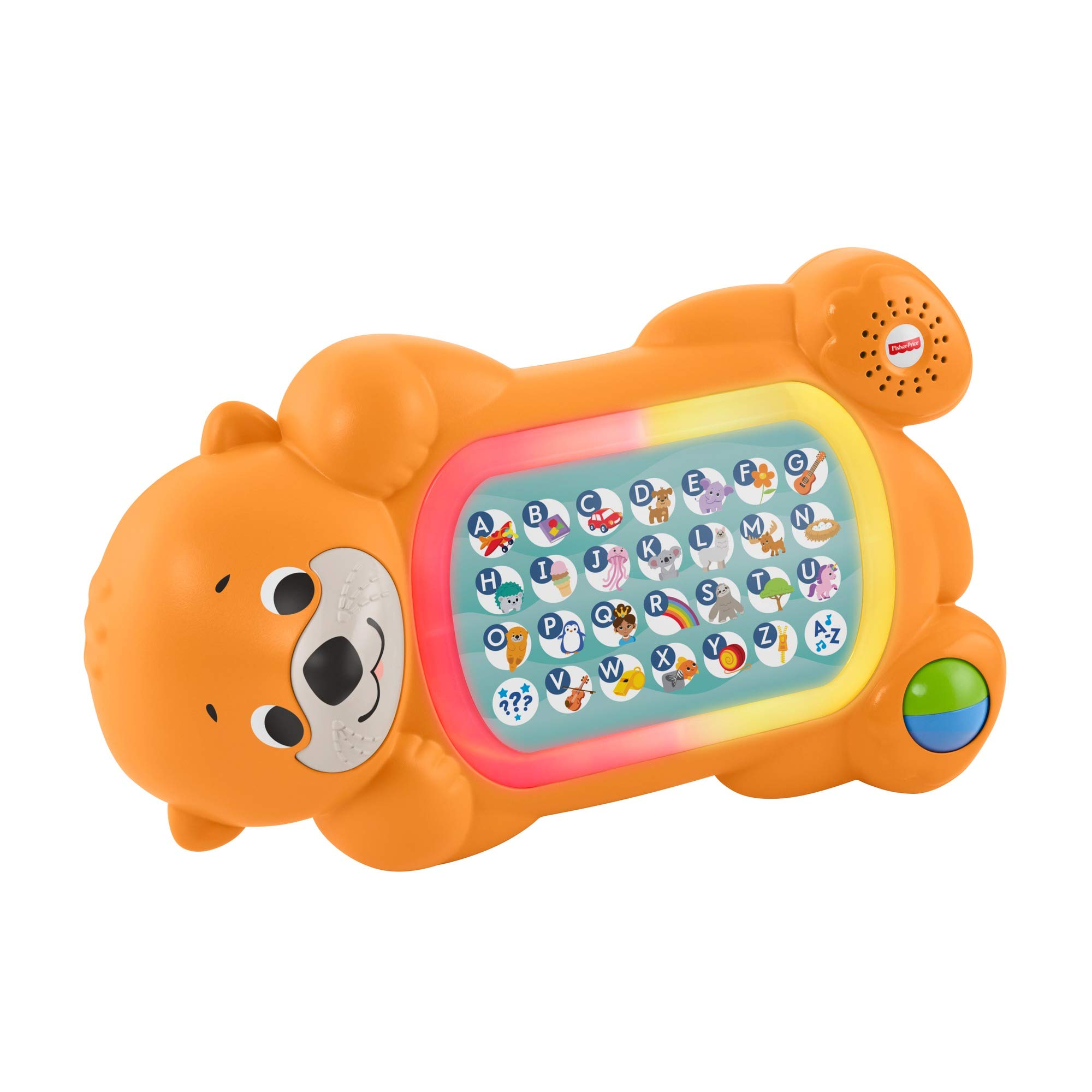 Book Cover Fisher-Price Linkimals Baby Learning Toy A To Z Otter Keyboard With Interactive Music And Lights For Infants And Toddlers