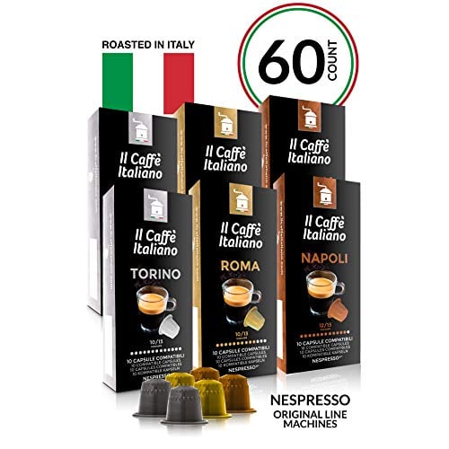 Book Cover Il Caffé Italiano Coffee | Capsules Compatible with Nespresso OriginalLine | Certified Genuine Mama Mia Strong Intensity Pack | 60 Espresso Pods | Roasted in Messina, Italy| Happiness Guaranteed