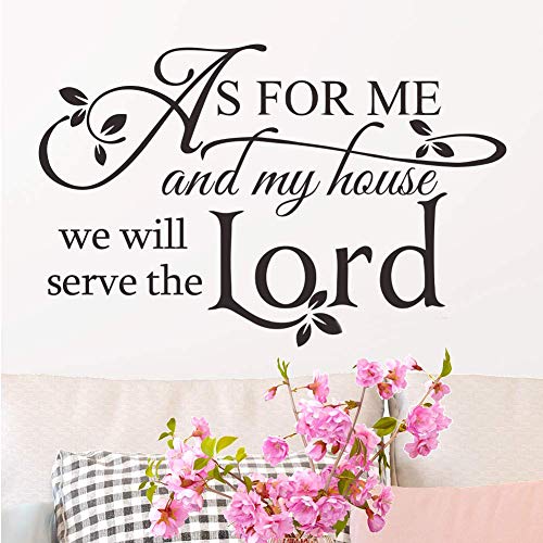 Book Cover Wall Decals As for Me and My House Vinyl Wall Stickers for Bedroom Bible Verse Quotes Home Decor Sticker for Living Room Art Saying Church Pray Lettering Decoration Christian Spiritual Scripture