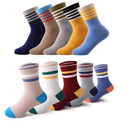 Book Cover storeofbaby Crazy Socks for Kids 10 Pairs Boys Cool Novelty Cotton Seamless Dress Socks