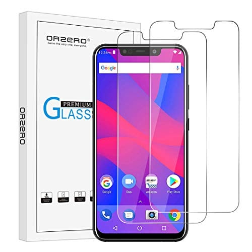Book Cover (2 Pack) Orzero Compatible for BLU Vivo XL4 Tempered Glass Screen Protector, 9 Hardness HD Anti-Scratch Bubble-Free High-Definition (Lifetime Replacement)