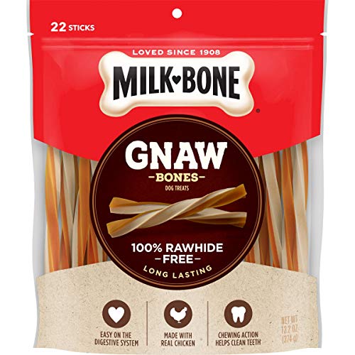 Book Cover Milk-Bone Gnaw Bones Rawhide Free Chew Treats for Dogs, Chicken, 22 Small Sticks