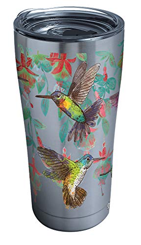 Book Cover Tervis Triple Walled Colorful Hummingbirds Insulated Tumbler Cup Keeps Drinks Cold & Hot, 20oz, Stainless Steel