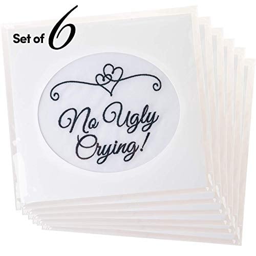 Book Cover SAY HO UM Fun Wedding Handkerchiefs | Set of 6 | No Ugly Crying Black