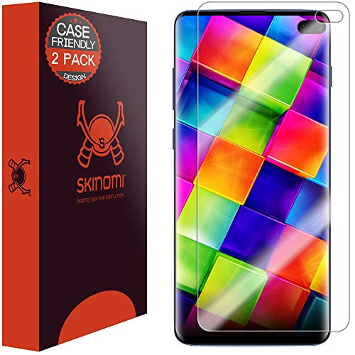 Book Cover Skinomi TechSkin [2-Pack] (Case Compatible) Clear Screen Protector for Samsung Galaxy S10 Plus (S10+ 6.4
