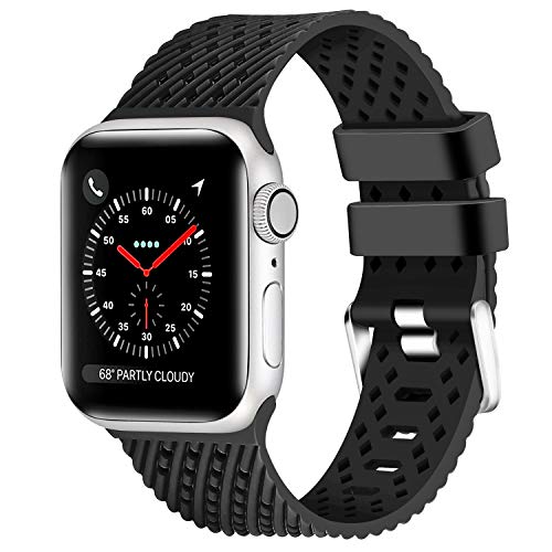 Book Cover Lwsengme Compatible with Apple Watch Band 38mm 42mm 40mm 44mm Multi-Colors Rubber Replacement Sport Wristbands for iwatch Series 5/4/3/2/1(S/M M/L)