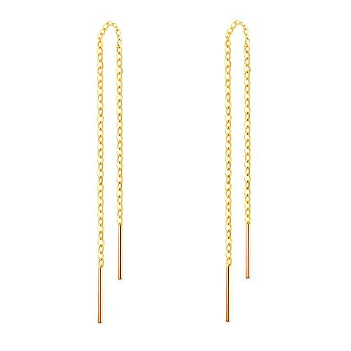 Book Cover OMTBEL STOOLY 14k Gold Earrings for Women Dangle Earrings Drop Thread Dangling Earrings Minimalism Dipped Long Chain Earring