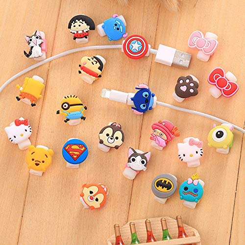 Book Cover [10 Pack] iPhone Cable Protector Charger Saver Cable Chewers Cable Cute Cartoon Character Cable Accessory
