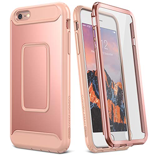 Book Cover YOUMAKER Case for iPhone 6S, Full Body with Built-in Screen Protector Heavy Duty Protection Shockproof Case Cover for Apple iPhone 6S (2015) / 6 (2014) 4.7 inch - Rose Gold/Pink