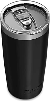 Book Cover JURO Tumbler 20 oz Stainless Steel Vacuum Insulated Tumblers w/ Lids and Straw [Travel Mug] Double Wall Water Coffee Cup for Home, Office, Kitchen Outdoor ideal for Ice Drinks / Hot Beverage - Black