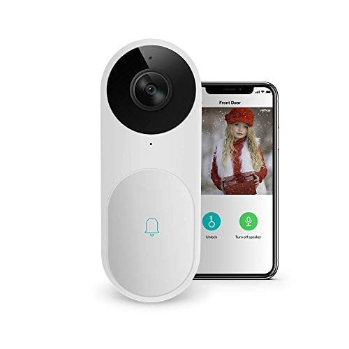 Book Cover Video Doorbell, A.I. Wifi HD Camera Doorbell with Facial Recognition, Voice Interaction, Night Vision, Motion Detection, Wireless Doorbell, Push Notification, Compatible with Alexa Echo Show