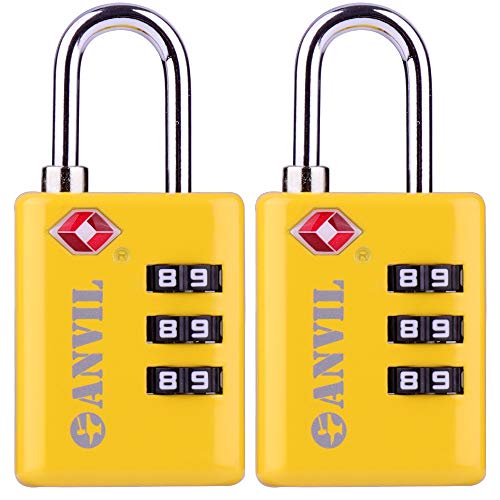 Book Cover TSA Approved Luggage Locks, Durable Travel Lock with Inspection Indicator and 3 Digit Re-Settable Combination