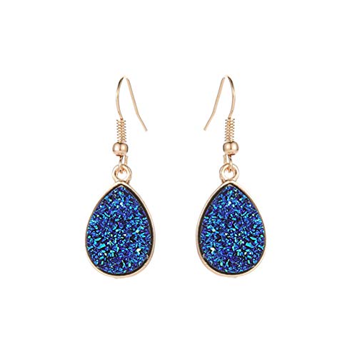 Book Cover Myhouse Creative Charm Water Drop Shaped Earrings for Women Girls, Navy Blue