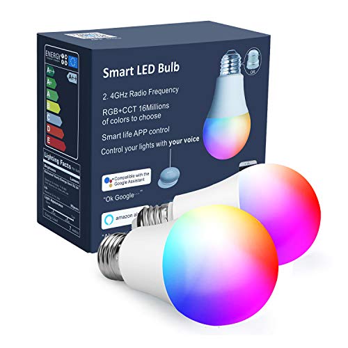 Book Cover OHLUX Smart Light, 9W 80W Equivalent, Multicolor Dimmable WiFi Bulbs, Compatible with Alexa & Google Assitant, No Hub Required (2 Pack), Multi