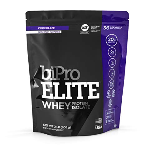 Book Cover BiPro Elite 100% Whey Protein Powder Isolate for High-Intensity Fitness, Chocolate, 2 Pounds - Approved for Sport, Sugar Free, Suitable for Lactose Intolerance, Gluten Free