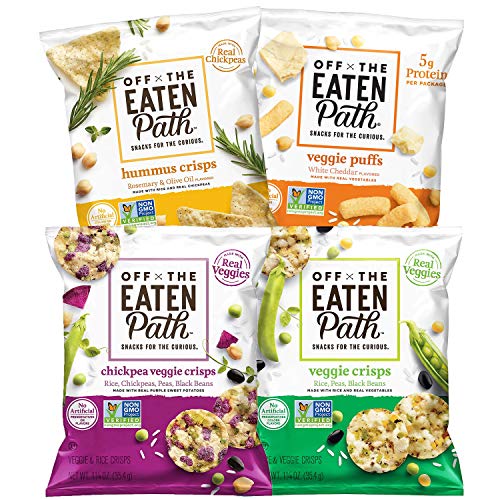 Book Cover Off the Eaten Path, 4 Flavor Sampler Variety Pack, (Assortment May Vary) 1.25 Ounce (Pack of 16)