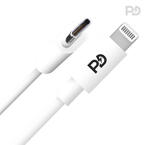 Book Cover PD USB C to Lightning Cable by NPT, Inc. | MFi Certified | USB-IF Certified | Power Delivery | Fast Charging | Quick Syncing Charge Cord | Compatible with Apple iPhone iPad MacBook Air/Pro