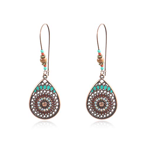 Book Cover Myhouse Bohemian National Style Hollow Water Drop Shaped Alloy Long Earrings