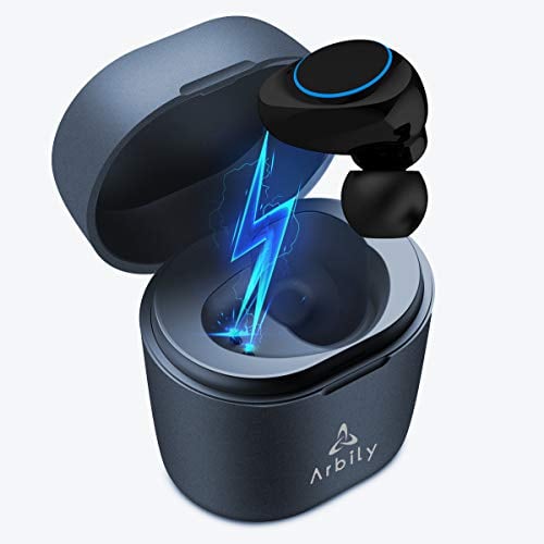 Book Cover Arbily Wireless Bluetooth Earbud, Bluetooth Single Earphone with Mic Cordless Earbud with Charging Case,Waterproof Bluetooth Earphone for Running Noise Cancelling Sport Headphone for iPhone Android
