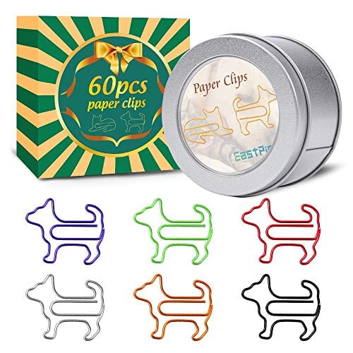 Book Cover Paper Clips, Funny Dog Shape Paperclips for Office Supply School Student, Secret Santa Gifts, Gag Gifts for Pet Lovers and Women Gifts(60 pcs) (60)