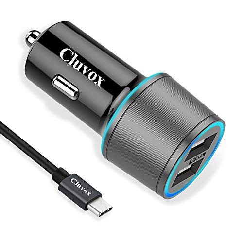 Book Cover Rapid USB C Car Charger, Compatible for Samsung Galaxy Note 20/Ultra/Note 10/Plus/9/8/S20/S20 Plus/Ultra/S10+/S10e/S9/S8/A50/A70, Quick Charge 3.0 Dual USB 18W Fast Car Charger with Type C Cable 3.3ft