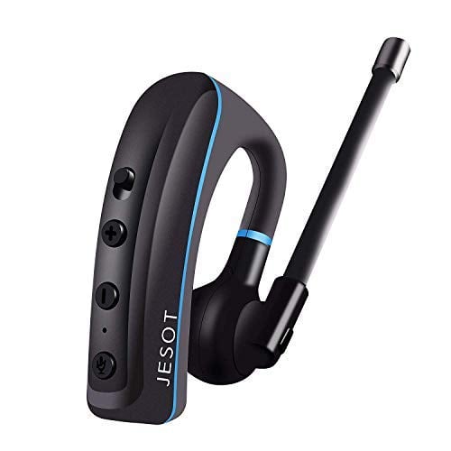 Book Cover Bluetooth Headset V4.1, Bluetooth Earpiece with Noise Cancelling Mic for Business/Office/Driving, Compatible with iPhone, Android and Smartphones (Black+ Blue) by JESOT