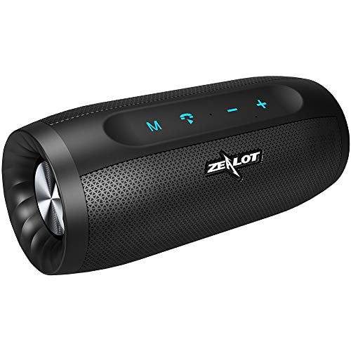 Book Cover Portable Bluetooth Speakers Zealot S16 Wireless Speaker 20W Loud Stereo Bass Splashproof IPX4 Charger 4000mAh Battery 20H Playtime Hand Free Speakerphone TF Card Compatible for iPhone Samsung Android