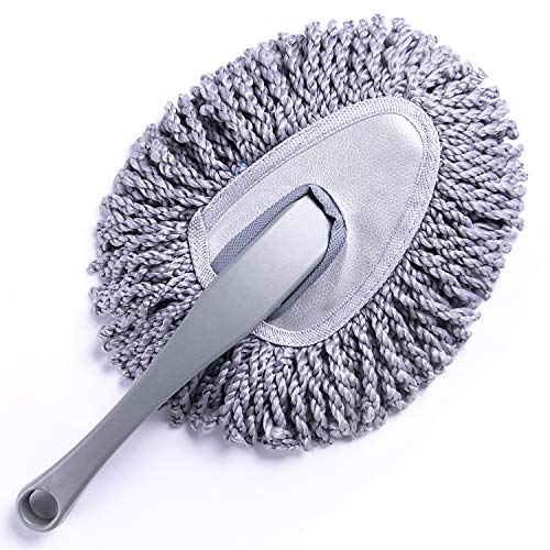 Book Cover Shopping GD Multi-Functional Car Duster Cleaning Dirt Dust Clean Brush Dusting Tool Mop Gray car Cleaning Products (Silver)