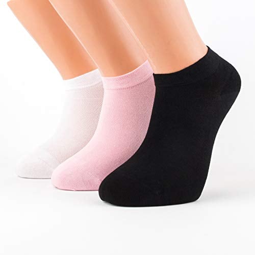 Book Cover Bambooven Women's 3 Pairs Premium Ultra Soft Bamboo Ankle Casual Socks
