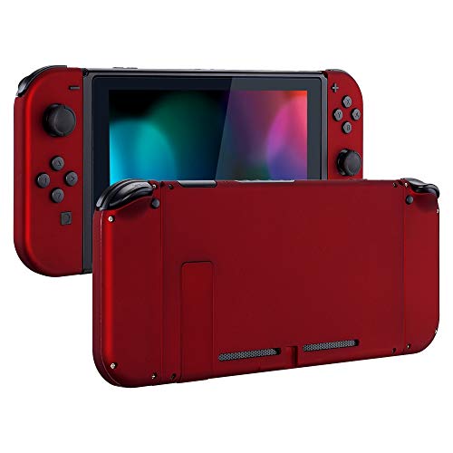 Book Cover eXtremeRate Soft Touch Grip Back Plate for Nintendo Switch Console, NS Joycon Handheld Controller Housing with Full Set Buttons, DIY Replacement Shell for Nintendo Switch - Red