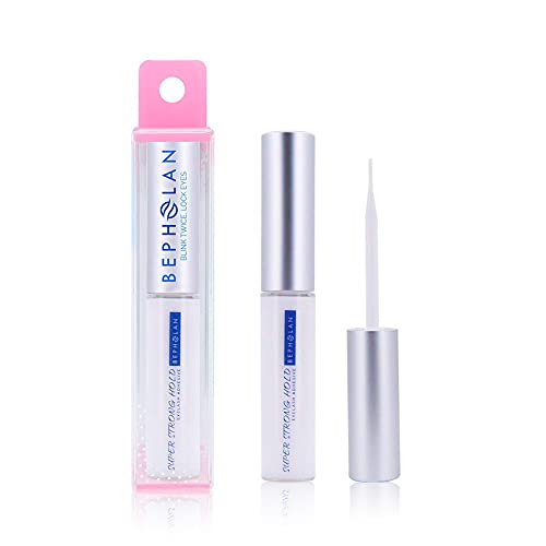 Book Cover BEPHOLAN Eyelash Glue, Super Strong Hold for False Eyelashes, Lash Glue, Eyelash Adhesive, Latex Free, Suitable for Sensitive Eyes, Waterproof, White 0.176 oz