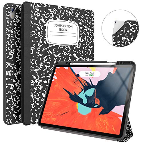 Book Cover Soke iPad Pro 12.9 Case 2018 with Pencil Holder, Premium Trifold Case [Strong Protection + Apple Pencil Charging], Auto Sleep/Wake, Soft TPU Back Cover for iPad Pro 12.9