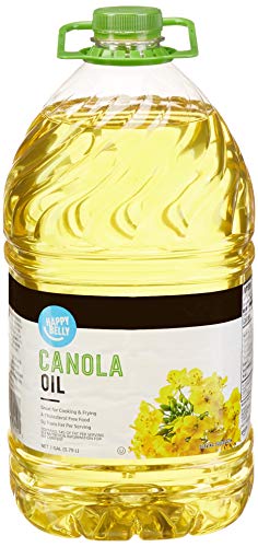 Book Cover Amazon Brand - Happy Belly Canola Oil, 1 gallon (128 Fl Oz)