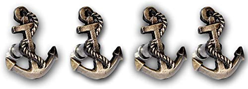 Book Cover Cast Iron Nautical Anchor Drawer Knobs & pulls Set of 4