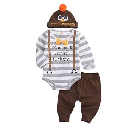 Book Cover 3Pcs/Set Newborn Baby Girl Boy Striped Long Sleeve Tops Pant Hat Outfits Clothes
