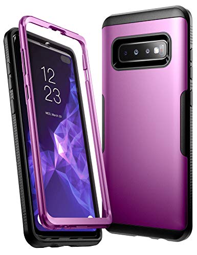 Book Cover YOUMAKER Case for Galaxy S10+ Plus, Metallic Purple Heavy Duty Protection Full Body Shockproof Slim Fit Without Built-in Screen Protector Cover for Samsung Galaxy S10 Plus 6.4 inch (2019) - Purple