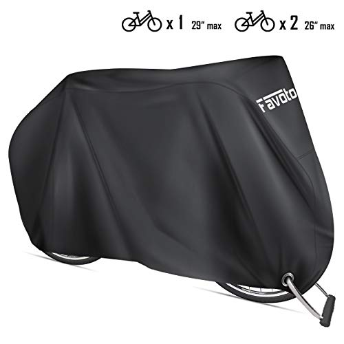 Book Cover Favoto Bike Cover Waterproof Outdoor Bicycle Cover Thicken Oxford 29 Inch Windproof Snow Rustproof with Lock Hole Storage Bag for Mountain Road Bike City Bike Beach Cruiser Bike (Black)