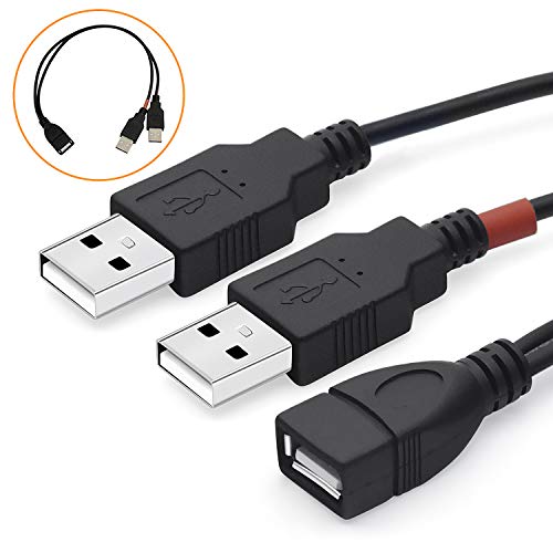 Book Cover USB 2.0 A Female to Dual USB Male Jack Y Splitter Data Charger Cord Extension Adapter Cable