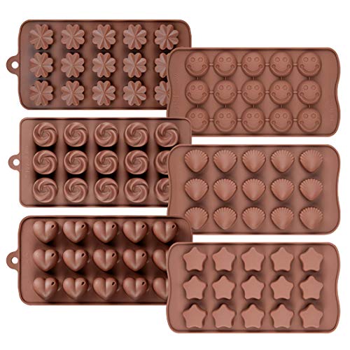 Book Cover Chocolate Molds Silicone Candy Molds - Silicone Molds for Fat bombs, Cake Decorations, Chocolate Candy Molds, Gummy, Jello Shot Set of 6