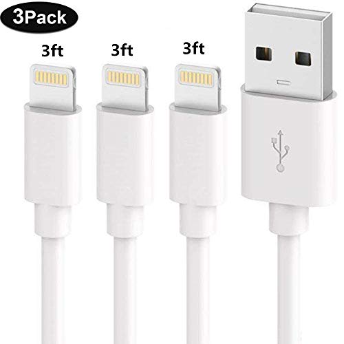 Book Cover SHARLLEN iPhone Charger Cable (3 Pack 3FT) Fast USB iPhone Charging Cable Long Cord Compatible iPhone 11/XS/Max/XR/X/8/8 Plus/7/7 Plus/6/6 Plus/6S/6S Plus More (White)
