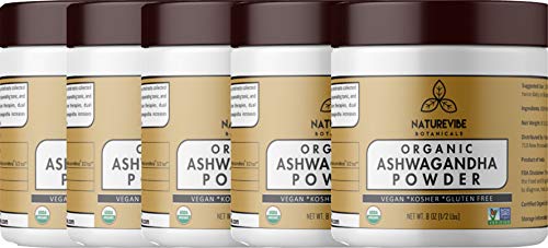 Book Cover Naturevibe Botanicals Organic Ashwagandha Root Powder - 40 Ounces (5 Pack of 8oz) - USDA Certified Organic Withania somnifera | Supports Immunity System (2.5lbs)