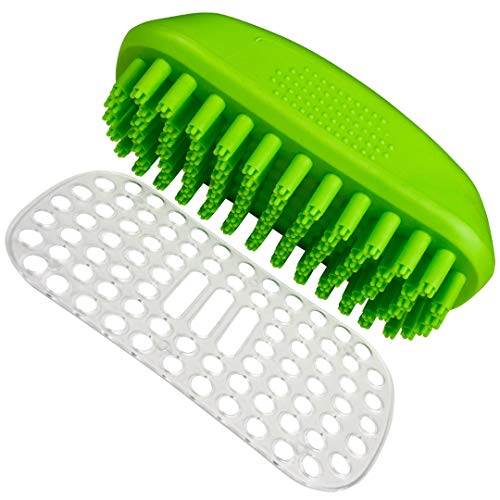 Book Cover Tank and Sherman Dog Shampoo Rubber Brush – Easy to Clean Dog Bath Brush With Fur Catching Screen – Soft 4 Point bristle Cat and Dog Brush – Enjoy Dog Bathing and Dog grooming once again