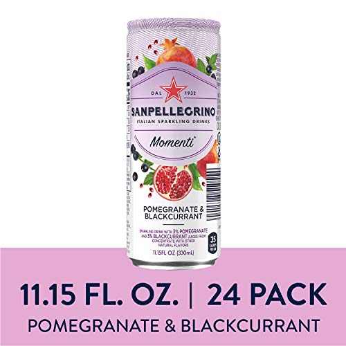 Book Cover Sanpellegrino Momenti Pomegranate & Blackcurrant Cans, 11.15 Fl Oz, Pack of 24