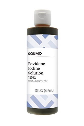 Book Cover Amazon Brand - Solimo 10% Povidone Iodine Solution First Aid Antiseptic, 8 Fluid Ounce