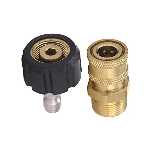 Book Cover RIDGE WASHER Pressure Washer Adapter Set, Gun to Wand, M22 to 1/4'' Quick Connect