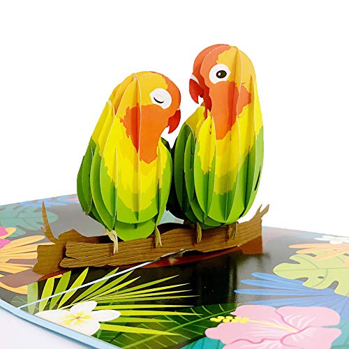 Book Cover Liif Lovebirds Pop Up Card, 3D Greeting Pop Up Cards For All Occasions, Valentines Day, Mother's Day, Happy Birthday, Wedding Card, Anniversary Card, Anniversary Gifts - For Her, Wife, Couple