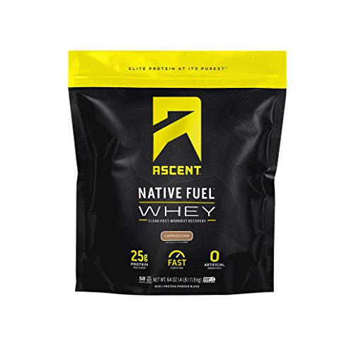 Book Cover Ascent Native Fuel Whey Protein Powder - Cappuccino - 4 lbs